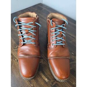 Arkbird Sz. 12 Men's Casual Mid Top Brown Leather Oxford Lace Up Sneaker Boots